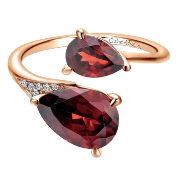 0.03 ct - Ladies' Ring
 14k Pink Gold Diamond Garnet Fashion /LR50979K45GN-IGCD