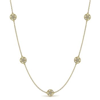 1.23 ctNecklace
 925 Silver Yellow Plated White Topaz Diamond By The Yard /NK4068SYJWT-IGCD