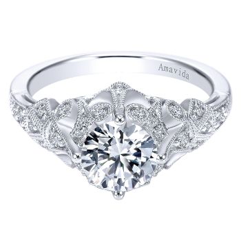 0.20 ct - Diamond Engagement Ring Set in Platinum - Straight Setting /ER6512PT3JJ-IGCD