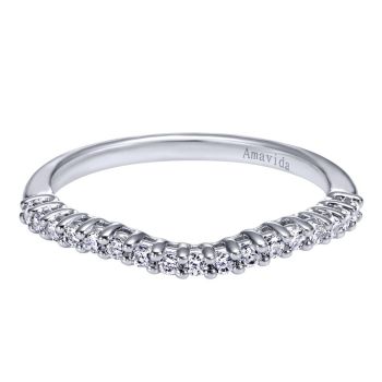 0.23 ct F-G SI Diamond Curved Wedding Band In 18K White Gold WB10445W83JJ