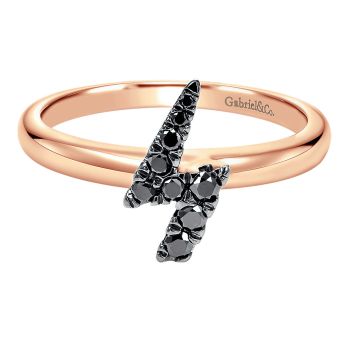 0.16 ct - Ladies' Ring
 14k Pink Gold Black Diamond Stackable /LR50545K4JBD-IGCD