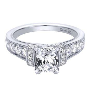 14K White Gold 0.85 ct Diamond Straight Engagement Ring 