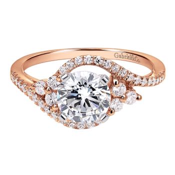 0.34 ct - Diamond Engagement Ring Set in 14K Rose Gold Diamond Bypass /ER5330K44JJ-IGCD