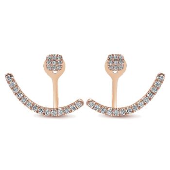 0.53 ct - Earrings
 14k Pink Gold Diamond Peek A Boo /EG13034K45JJ-IGCD