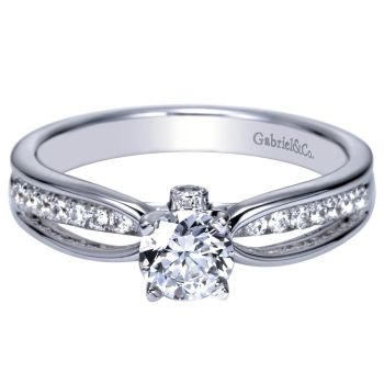14K White Gold 0.18 ct Diamond Split Shank Engagement Ring Setting ER8571W44JJ