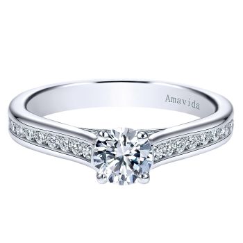 0.30 ct - Diamond Engagement Ring Set in 18k White Gold - Straight Setting /ER8080W83JJ-IGCD