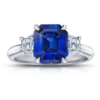 Sapphire Emerald 3.86ct Blue Ring