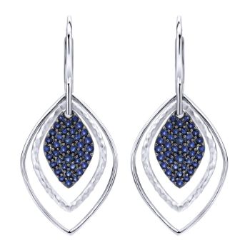925 Silver and Sapphire Drop Earrings EG12519SVJSA