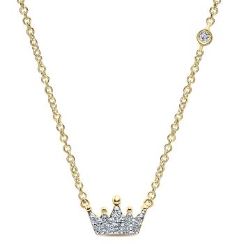 0.10 ct - Necklace
 14k Yellow Gold Diamond Fashion /NK5195Y45JJ-IGCD