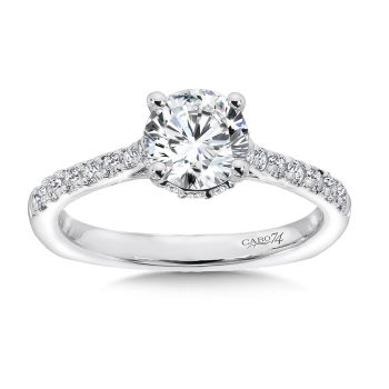 Engagement Ring With Side Stones in 14K White Gold (0.28ct. tw.) /CR496W