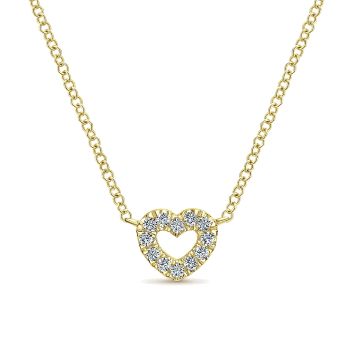 0.11 ct - Necklace
 14k Yellow Gold Diamond Heart /NK3721Y45JJ-IGCD