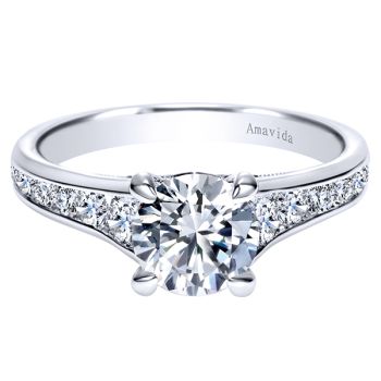 18K White Gold 0.67 ct Diamond Straight Engagement Ring Setting ER9153W83JJ