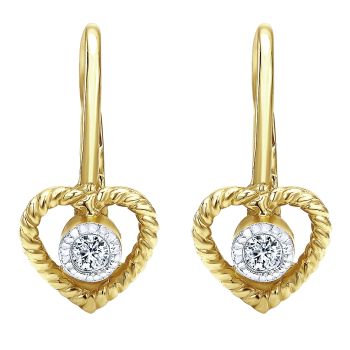 0.03 ct - Earrings
 14k Yellow Gold Diamond Drop /EG9861Y45JJ-IGCD