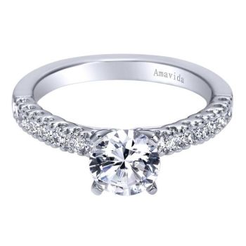 Gabriel & Co 18K White Gold 0.35 ct Diamond Straight Engagement Ring Setting ER6200W83JJ