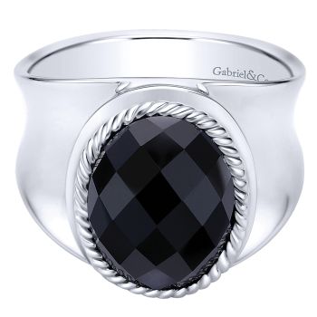 5.11 ct - Ladies' Ring
 925 Silver Onyx Fashion /LR6923SVJOX-IGCD