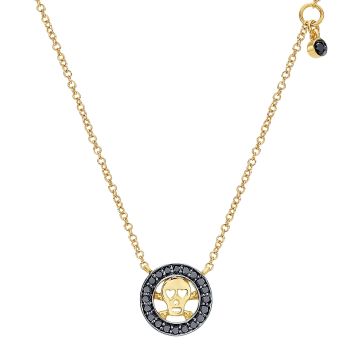 0.15 ct - Necklace
 14k Yellow Gold Black Diamond Fashion /NK4530Y4JBD-IGCD