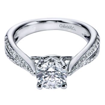 0.30 ct - Diamond Engagement Ring Set in 14k White Gold Split Shank /ER6392W44JJ-IGCD