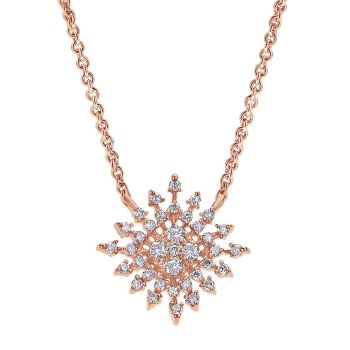 0.27 ct Round Cut Diamond Fashion Necklace set in 14K Rose Gold NK4378K45JJ