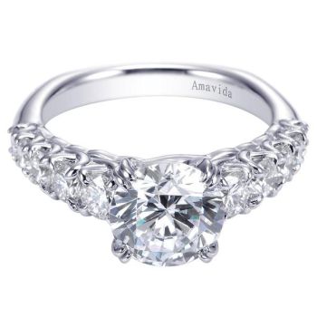 Gabriel & Co 18K White Gold 1.03 ct Diamond Straight Engagement Ring Setting ER6172W83JJ