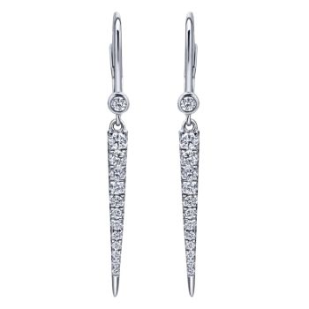 14k White Gold Diamond Drop Earrings 0.34 ct EG12457W45JJ
