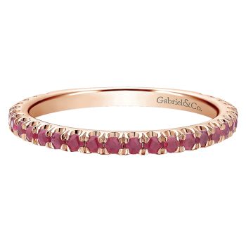 1.07 - Ladies' Ring
 14k Pink Gold And Ruby Stackable /LR50889K4JRB-IGCD
