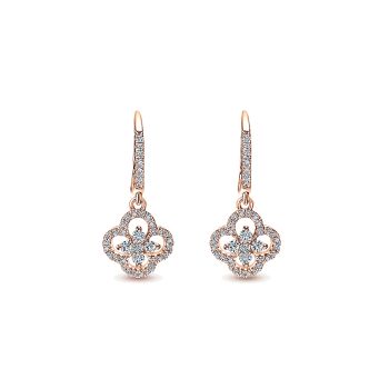 0.46 ct - Earrings
 14k Pink Gold Diamond Drop /EG11297K45JJ-IGCD