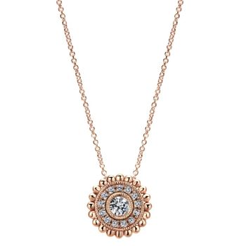 0.16 ct Diamond Fashion Necklace set in 14KT Rose Gold NK4768K45JJ