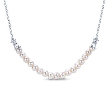 0.92 ct - Necklace
 925 Silver Pearl Fashion /NK3747SVJPL-IGCD