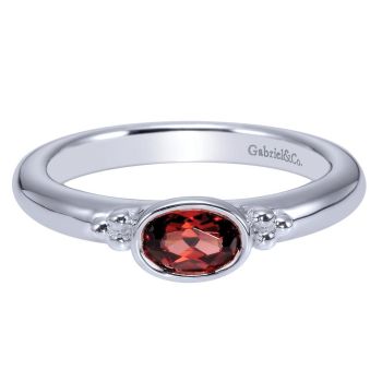 Garnet Stackable Ladie's Ring In Silver 925 LR6793-7SVJGN