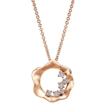 0.12 ct Round Cut Diamond Fashion Necklace set in 14K Rose Gold NK4740K45JJ