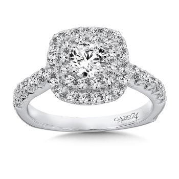 Luxury Collection Double Halo Engagement Ring in 14K White Gold (0.59ct. tw.) /CR410W