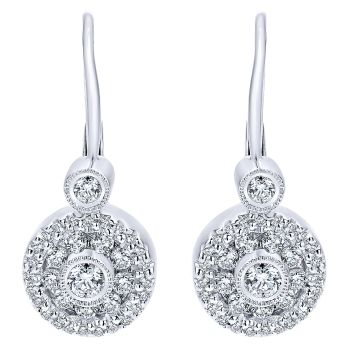 0.75 ct - Earrings
 14k White Gold Diamond Drop /EG9910W44JJ-IGCD