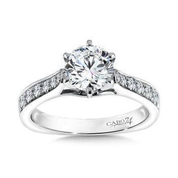 Diamond Engagement Ring With Side Stones in 14K White Gold with Platinum Head (0.35ct. tw.) /CR176W