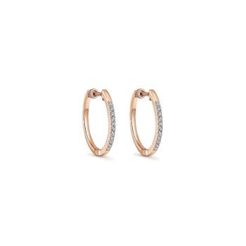 0.20 ct - Earrings
 14k Pink Gold Diamond Classic Hoop /EG10213K45JJ-IGCD