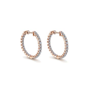 2.00 ct - Earrings
 14k Pink Gold Diamond Classic Hoop /EG10865K45JJ-IGCD