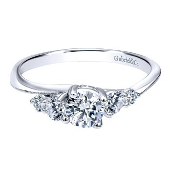 0.75 ct Pre-Set Engagement Ring 14k White Gold Diamond Bypass /ER910065W44JJ.CSD4-IGCD