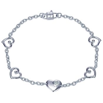 0.05 ct - Bracelet
 925 Silver White Sapphire Chain /TB3052SVJWS-IGCD