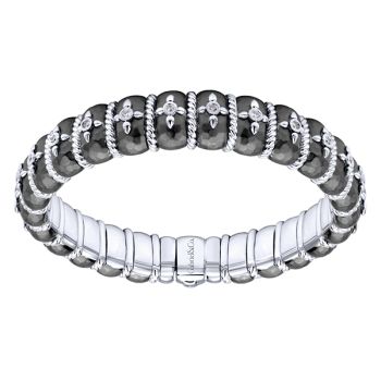 0.24 ct Diamond Bangle In Silver 925/Stainless Steel BG3170M-MX5JJ