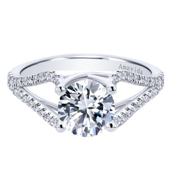 18K White Gold 0.29 ct Diamond Split Shank Engagement Ring Setting ER11350R4W83JJ