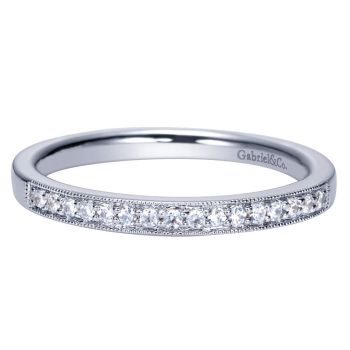 0.12 ct F-GSI Diamond Straight Wedding Band In 14K White Gold WB8594W44JJ