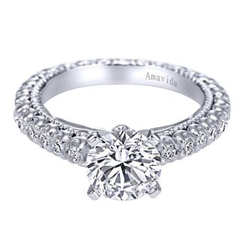 Gabriel & Co 18K White Gold 0.61 ct Diamond Eternity Band Engagement Ring Setting ER4014-8W83JJ