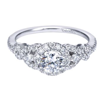 14K White Gold 0.44 ct Diamond Criss Cross Engagement Ring Setting ER6951W44JJ