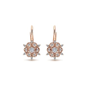 0.37 ct - Earrings
 14k Pink Gold Diamond Drop /EG12500K45JJ-IGCD