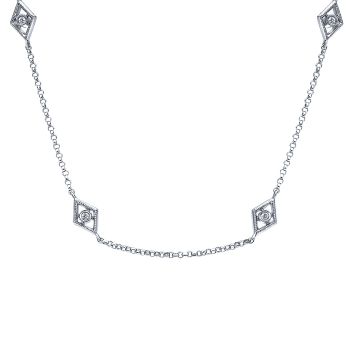 0.17 ct - Necklace
 14k White Gold Diamond Diamond By The Yard /NK826-18W45JJ-IGCD