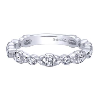 0.23 ct F-G SI Diamond Stackable Ladie's Ring In 14K White Gold LR4906W44JJ