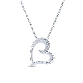 0.15 ct - Necklace
 925 Silver White Sapphire Heart /NK4001SVJWS-IGCD