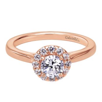 14K Gold rose engagement ring 