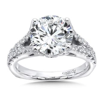 Grand Opulance Collection Split Shank Engagement Ring in 14K White Gold (0.43ct. tw.) /CR426W