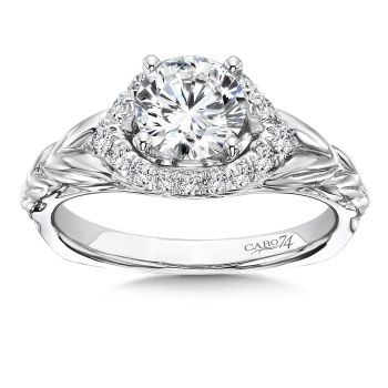 Inspired Vintage Collection Engagement Ring With Diamond Side Stones in 14K White Gold with Platinum Head (0.24ct. tw.) /CR335W