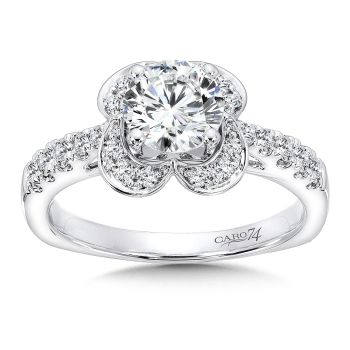 Inspired Vintage Collection Halo Engagement Ring in 14K White Gold with Platinum Head (0.32ct. tw.) /CR370W